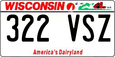 WI license plate 322VSZ