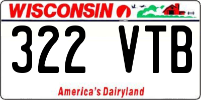 WI license plate 322VTB