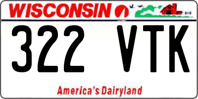 WI license plate 322VTK