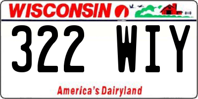 WI license plate 322WIY
