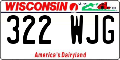 WI license plate 322WJG