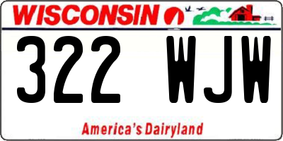 WI license plate 322WJW
