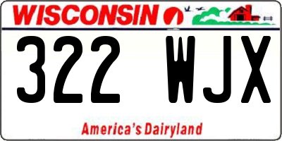 WI license plate 322WJX