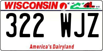 WI license plate 322WJZ