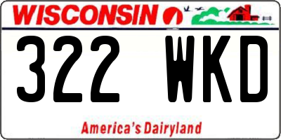 WI license plate 322WKD