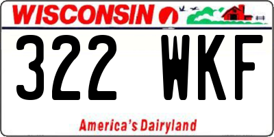 WI license plate 322WKF