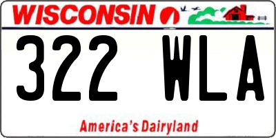 WI license plate 322WLA
