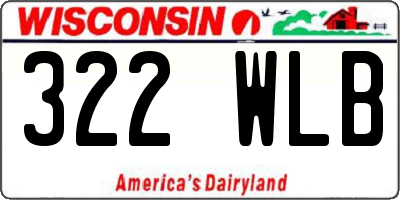 WI license plate 322WLB