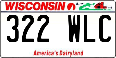 WI license plate 322WLC