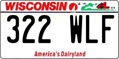 WI license plate 322WLF