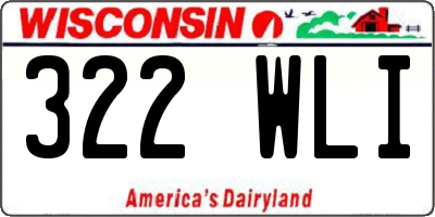 WI license plate 322WLI