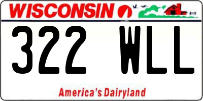 WI license plate 322WLL