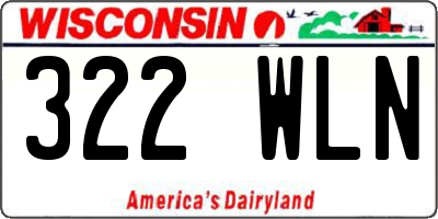 WI license plate 322WLN