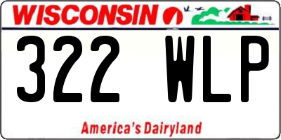 WI license plate 322WLP