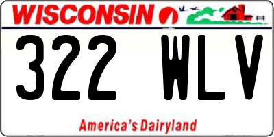 WI license plate 322WLV
