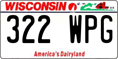 WI license plate 322WPG