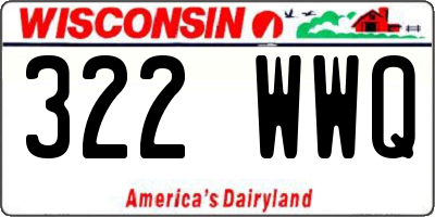 WI license plate 322WWQ