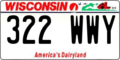 WI license plate 322WWY