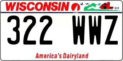 WI license plate 322WWZ