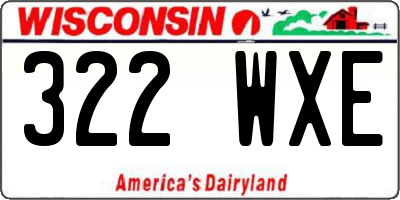 WI license plate 322WXE