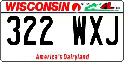 WI license plate 322WXJ