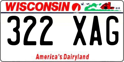 WI license plate 322XAG