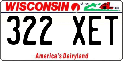 WI license plate 322XET