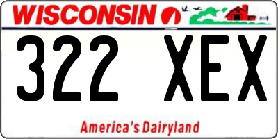 WI license plate 322XEX