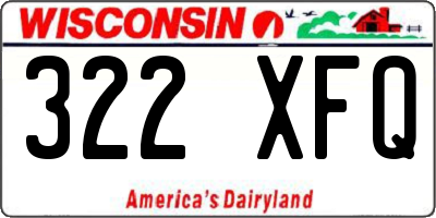 WI license plate 322XFQ