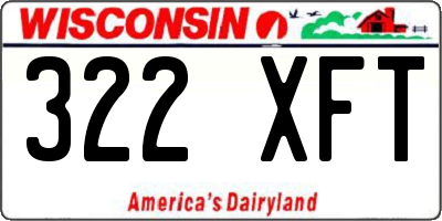 WI license plate 322XFT