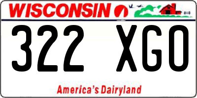 WI license plate 322XGO