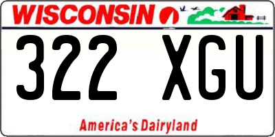 WI license plate 322XGU