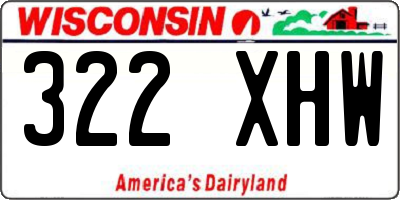 WI license plate 322XHW