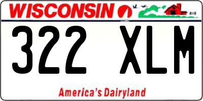 WI license plate 322XLM