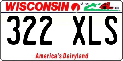 WI license plate 322XLS