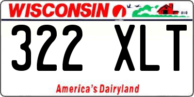 WI license plate 322XLT