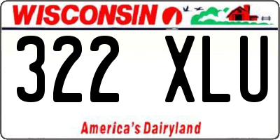 WI license plate 322XLU