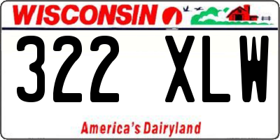 WI license plate 322XLW