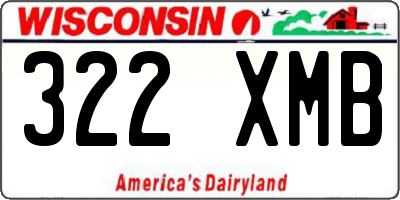 WI license plate 322XMB