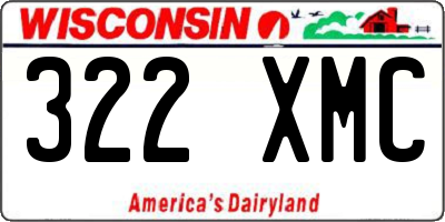 WI license plate 322XMC
