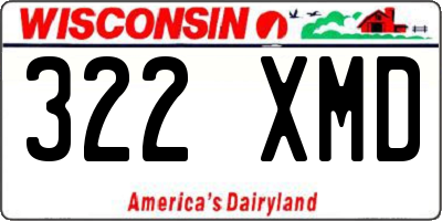 WI license plate 322XMD