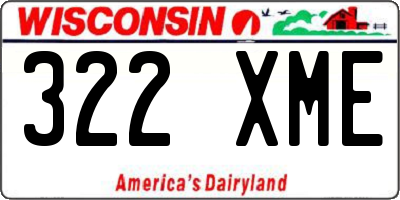 WI license plate 322XME