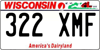 WI license plate 322XMF