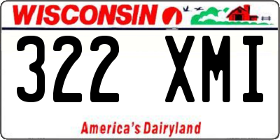 WI license plate 322XMI