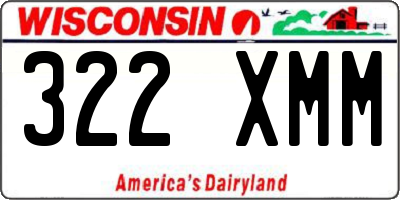 WI license plate 322XMM
