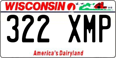 WI license plate 322XMP