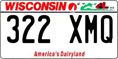 WI license plate 322XMQ