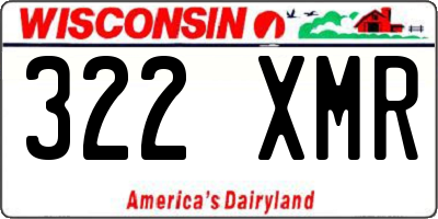 WI license plate 322XMR