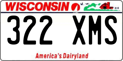 WI license plate 322XMS