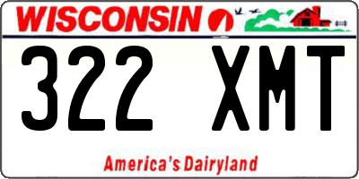 WI license plate 322XMT